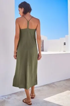 Next Racer Back V-Neck Midi Slip Summer Dress -Women's Shirts & Blouses Sales U76 643s3