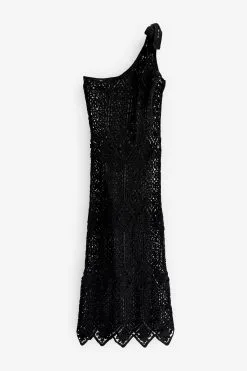 Next Black Crochet One Shoulder Maxi Dress -Women's Shirts & Blouses Sales U76660s5