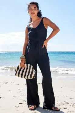 Next Black Embroidered Cutwork Jumpsuit