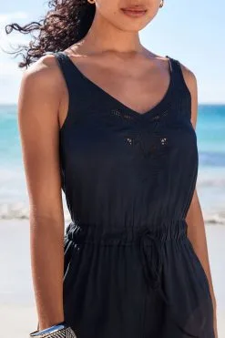 Next Black Embroidered Cutwork Jumpsuit -Women's Shirts & Blouses Sales U77 275s4