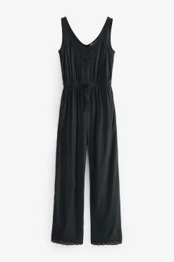 Next Black Embroidered Cutwork Jumpsuit -Women's Shirts & Blouses Sales U77 275s7