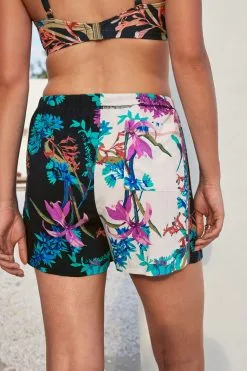 Next Navy Blue Floral Tie Waist Shorts -Women's Shirts & Blouses Sales U80 230s3