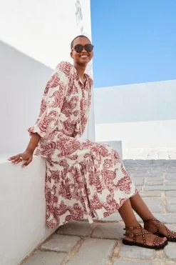 Next Red Paisley Red Paisley Long Sleeve Midi Summer Dress 9 Next Red Paisley Red Paisley Long Sleeve Midi Summer Dress -Women's Shirts & Blouses Sales U80 236s3
