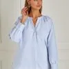 Next Pale Blue Chambray Denim Blouse -Women's Shirts & Blouses Sales U82 134s