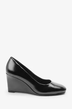 Next Black Forever Comfort® Round Toe Wedges