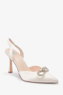 Next Ivory White Forever Comfort® Wedding Jewel Bow Slingback Heel Bridal Shoes -Women's Shirts & Blouses Sales U88 463s6