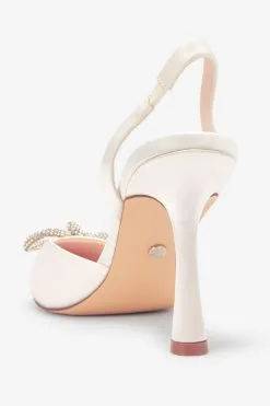 Next Ivory White Forever Comfort® Wedding Jewel Bow Slingback Heel Bridal Shoes -Women's Shirts & Blouses Sales U88 463s8