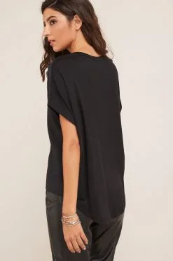 Next Short Sleeve Cupro Woven Mix Boxy T-Shirt -Women's Shirts & Blouses Sales U88 865s3