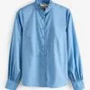 Next Long Sleeve Ruffle Neck Signature Cotton Shirt