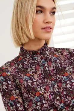 Next Long Sleeve Ruffle Neck Signature Cotton Shirt -Women's Shirts & Blouses Sales U94 418s4