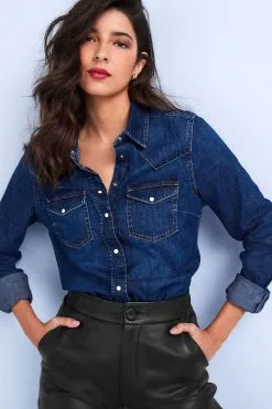 Next Fitted Denim Shirt
