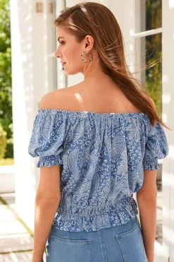 Next Bardot Short Puff Sleeve Top 9 Next Bardot Short Puff Sleeve Top -Women's Shirts & Blouses Sales U96 041s3