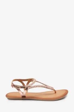 Next Forever Comfort® Leather Plait Toe Post Flat Sandals -Women's Shirts & Blouses Sales U96330s3