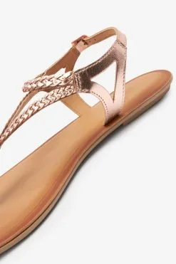 Next Forever Comfort® Leather Plait Toe Post Flat Sandals -Women's Shirts & Blouses Sales U96330s7