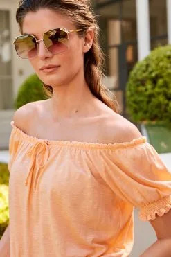 Next Bardot Short Puff Sleeve Top -Women's Shirts & Blouses Sales U98 019s4