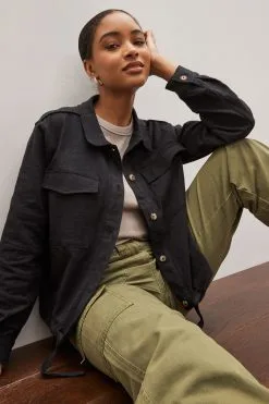 Next Lightweight Jersey Relaxed Utility Shacket Summer Jacket